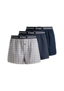 BOSS Boxershorts »3P Woven Boxer«, (Packung, 3 St., 3er Pack), mit Eingriff mit Knopf