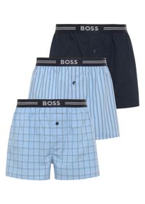 BOSS Boxershorts »3P Woven Boxer«, (Packung, 3 St., 3er Pack), mit Eingriff mit Knopf