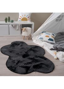 Paco Home Teppich »Pelt 640 Wolke«, wolkenförmig, 16 mm Höhe, Kunstfell, Uni Farben, sehr weicher Flor