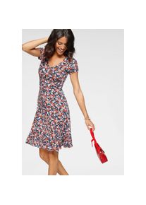 Laura Scott Sommerkleid, aus weicher Viskose blau 38 N-Gr marine-geblümt (Skaterkleid aus nachhaltigem Material) modisches Skaterkleid in allover...
