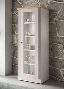 Home Affaire Vitrine »Country Höhe 192 cm, Hochschrank mit 1 Tür, Anrichte, Standvitrine«, im Landhausstil, viel Strauraum, mit Metallgriff, MDF Rahmen