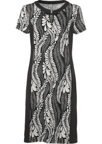 Damen Etuikleid in pflegeleichter Koffer-Qualit&auml;t schwarz-ecru-bedruckt