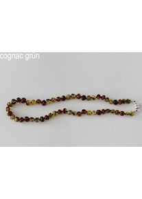 Amberstyle Bernsteinkette cognac grün 32cm mit Magnetverschluss