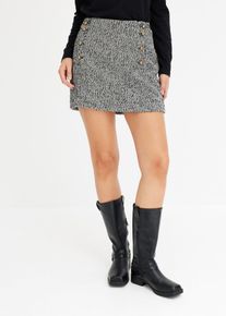 Minirock aus Tweed in schwarz, Grösse 46, bonprix