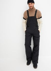 wasserdichte Thermo-Funktionshose mit Hosenträgern in schwarz, Grösse 60, bonprix