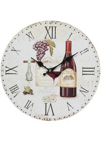 AMBIENTE HAUS Wanduhr »Wanduhr -Wein 28cm«