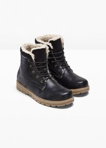 Gef&uuml;tterte Schn&uuml;rboots in schwarz, Gr&ouml;sse 46, bonprix