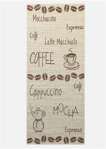 Teppich mit Cappuccino Motiv in braun, 80x200 cm, bonprix