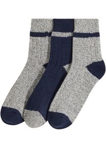 Weiche Halbsocken mit Rippstruktur (3er Pack) in blau, Grösse 39-42, bonprix