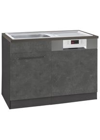 HELD MÖBEL HELD MÖBEL Spülenschrank »Tulsa«, 110 cm breit, inkl. Tür/Sockel für Einbaugeschirrspüler, Metallgriff grau made_in_germany betonfarben dunkel