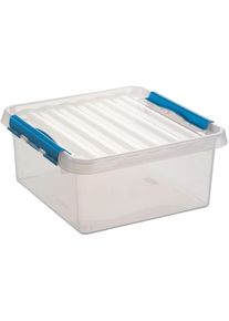 Sunware Aufbewahrungsbox &raquo;Q-line&laquo;, (Set, 3 St.), Kunststoff, 18 Liter farblos transparent/blau
