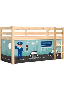 Vipack Spielbett »Pino«, mit Textil-Set, inkl. Rolllattenrost, in Natur, Weiß oder Grau beige natur