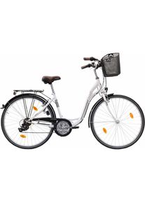 FASHION LINE Cityrad, 21 Gang, Shimano, TY 300 Schaltwerk, Kettenschaltung weiß Fahrrad