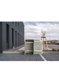 HIDE Mülltonnenbox, für 1 x 140 l, grauxnatur grau Aufbewahrungsboxen
