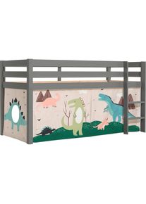 Vipack Spielbett »Pino«, mit Textil-Set, inkl. Rolllattenrost, in Natur, Weiß oder Grau grau