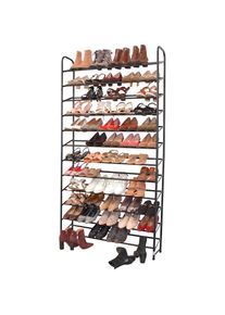 Inosign Schuhregal, aus Metall, Breite 100 cm, Höhe 187 cm, Platz für ca. 60 Paar Schuhe schwarz