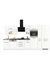 HELD MÖBEL HELD MÖBEL Küchenzeile »Tulsa«, mit E-Geräten, Breite 360 cm, schwarze Metallgriffe, MDF Fronten weiß made_in_germany weiß Hochglanz