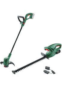 Bosch Home and Garden BOSCH HOME & GARDEN Akku-Heckenschere »EasyHedgeCut 18-45+EasyGrassCut 18«, im Set mit Akku-Rasentrimmer, Akku 18V/2, 5 Ah und Ladegerät grün...