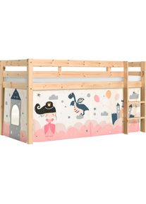 Vipack Spielbett »Pino«, mit Textil-Set, inkl. Rolllattenrost, in Natur, Weiß oder Grau beige natur