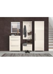 Places of Style Garderoben-Set »Rio«, (Set, 5 St.), UV lackiert, besonders kratzfest beige beige Hochglanz Garderobenschrank, Schuhschrank,...