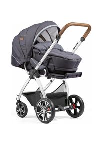 Gesslein Kombi-Kinderwagen »FX4 Classic, eloxiert/tabak, anthrazit/Muster/eisblau«, mit Tragetasche C4 Next; zum Teil aus recyceltem Material blau