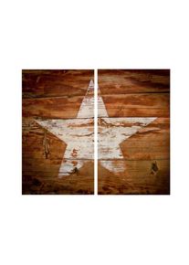 Wall-Art Herd-Abdeckplatte »Herdabdeckplatte Vintage Star«, (2 tlg.) bunt