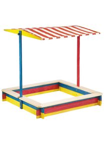 Pinolino® Sandkasten »Lukas«, 120x120 cm, mit Dach bunt