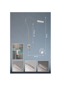 Fischer und Honsel FISCHER & HONSEL LED Klemmleuchte »Raik«, 1 flammig-flammig grau nickelfarben