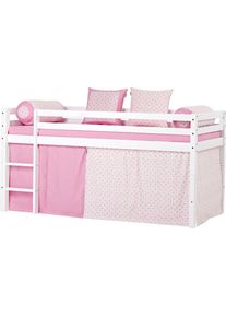 Hoppekids Hochbett »«Romantik»«, mit Vorhang & Matratze 2 Größen umbaubar weiß