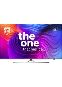 Philips LED-Fernseher »58PUS8506/12«, 146 cm/58 Zoll, 4K Ultra HD, Smart-TV, 3-seitiges Ambilight silberfarben P5 Perfect Picture Engine