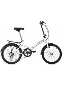 KS-Cycling KS CYCLING Faltrad »Foldtech«, 6 Gang, Shimano, SHIMANO Tourney Schaltwerk, Kettenschaltung weiß Fahrrad