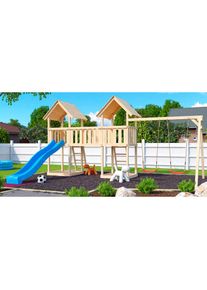 Akubi Spielturm »Ritterburg Lotti«, BxTxH: 604x264x291 cm beige natur/rot