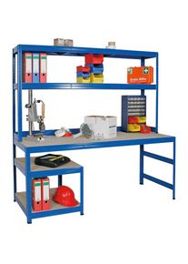 Quelle Werkbank, Gesamtmaße BxTxH 1800x600/300x1800 mm bunt Werkbänke