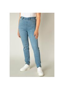 Base Level Curvy Jeansjeggings »Tessa«, Bequeme Schlupfform mit angedeuteten Taschen die nicht auftragen blau 58 (60) Länge 30 light blue used...