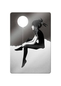 Wall-Art Glasbild »Ireland - No such thing as nothing by night - leuchtender Ballon« bunt