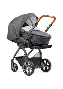 Gesslein Kombi-Kinderwagen »FX4 Classic, schwarz/tabak mit Tragetasche C4 Next, grau meliert/Stern«, Design & Handarbeit aus Deutschland schwarz