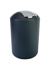 axentia Kosmetikeimer, 1 Behälter, Ø: 19, 5 cm, Schwingdeckel 5 Liter, schwarz matt schwarz