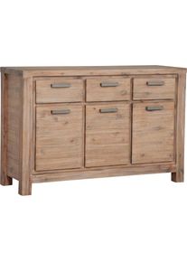 GUTMANN FACTORY Sideboard »Tunis«, in Landhaus Optik, Breite 130 cm beige sandfarben