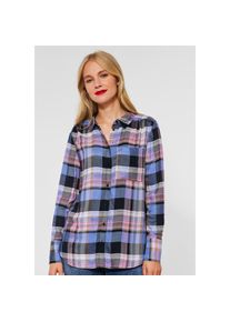 Street One Karobluse, mit durchgehender Knopfleiste blau 40 dazzling blue Karobluse von Street One