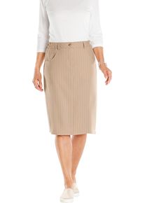 Damen Bleistiftrock beige-ecru-gestreift