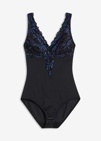 Body sculptant d&eacute;cor&eacute; maintien mod&eacute;r&eacute; en noir, Taille 40, Couleur/Motif: noir/multilurex, bonprix