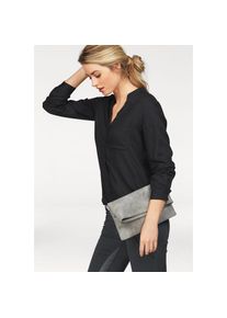 AJC Hemdbluse, mit unterschiedlichen Druckvarianten oder in Uni schwarz 32 schwarz (Bluse aus nachhaltigem Material) Lässige , leichte Bluse von AJC