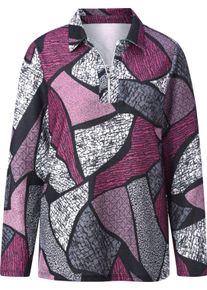 Damen Langarmshirt im Grafik-Dessin altrosa-schwarz-bedruckt