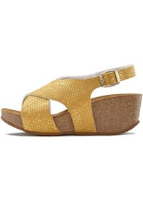 Lascana Witt Damen Sandalette, curry-gelb, Größe 35, 100% Leder