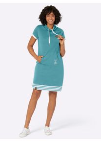 WITT Damen Jerseykleid mit Kontraststreifen, ozean, Gr&ouml;&szlig;e 50, 100% Baumwolle