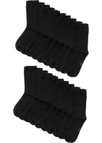 Socken mit Bio-Baumwolle (20er Pack) in schwarz, Grösse 39-42, bonprix