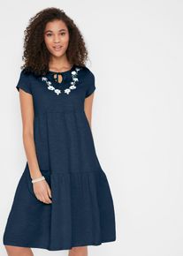 Baumwoll Tunika-Kleid kurzarm in blau, Grösse 40/42 (M), 100% Baumwolle, bonprix