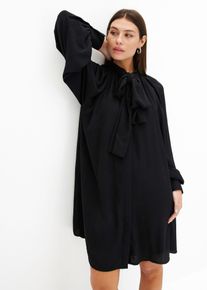 Blusenkleid mit Schluppenkragen in schwarz, Grösse 42, bonprix