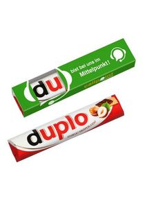 Werbeartikel: 1er Duplo im Werbeschuber | | mit deinem Logo bedrucken