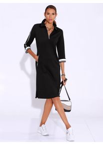 WITT Damen Polokleid im hochwertigen Modal-Mix, schwarz, Gr&ouml;&szlig;e 50, 50% Modal, 44% Polyester, 6% Elasthan